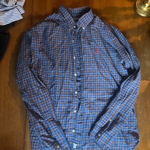 Red blue and yellow button down Ralph Lauren